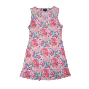Charlie Paige Bright Sleeveless Floral Dress Pink Blue Size XL